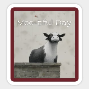 Cow Moo-tiful day Sticker